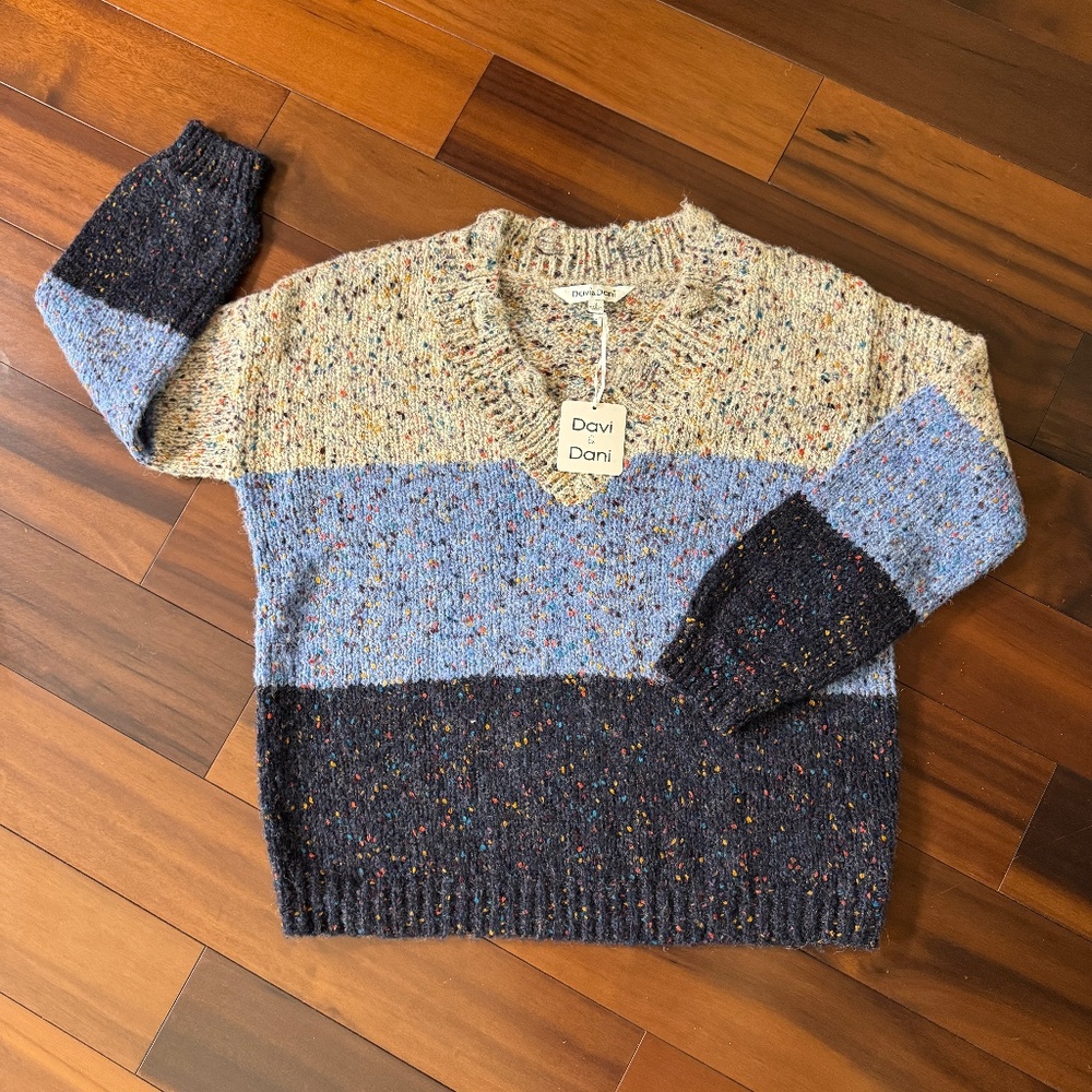 CONFETTI AND COLOR BLOCK SWEATER - Picture 6 of 10
